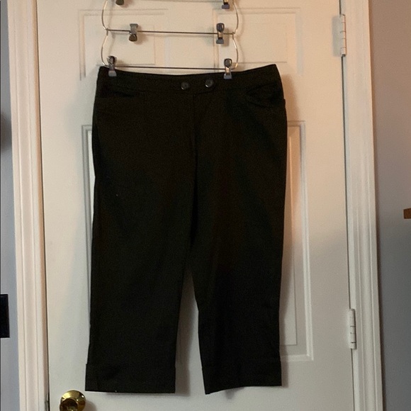Pantology Brown-black Cuffed Cropped Pants - Picture 2 of 7